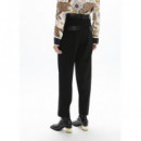 Pantalón Fit con Cinturilla a Contraste de LOLA CASADEMUNT