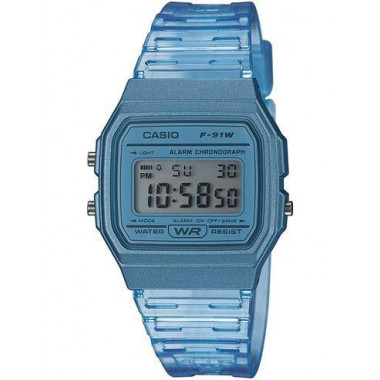CASIO COLECCION F-91WS-2EF Reloj Digital Azul,Cronometro,Alarma,Calendario, Correa Resina