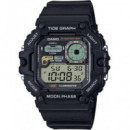 CASIO COLECCION WS-1700H-1AVEF Reloj Digital Negro,Fase Lunar,Indicador de Mareas,Cronometro,Alarma