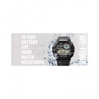 CASIO Coleccion WS-1700H-1AVEF Reloj Digital Negro,fase Lunar,indicador de Mareas,cronometro,alarma
