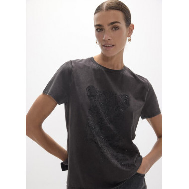 Camiseta leopardo en strass de Lola Casademunt