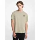 Camiseta de punto liso de algodón con logotipo gráfico de Michael Kors