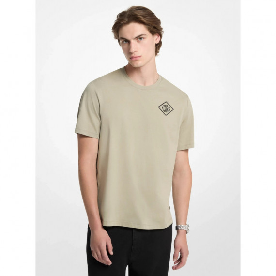 Camiseta de punto liso de algodón con logotipo gráfico de Michael Kors