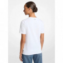 Camiseta de punto liso de algodón con logotipo brillante de Michael Kors