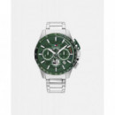 Reloj Bank Plateado E/verde  TOMMY HILFIGER