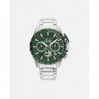 Reloj Bank Plateado E/verde  TOMMY HILFIGER