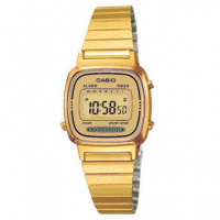 CASIO Coleccion LA670WEGA-9EF Reloj Digital, Acero Inoxidable Dorado, Fecha, Alarmas, Resistente Al