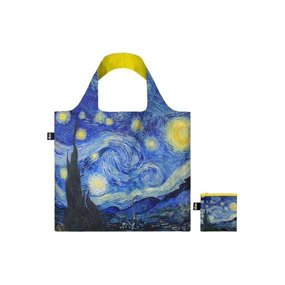 LOQI Vg.sn.y Bolsa Plegable Vincent Van Gogh Noche Estrellada Amarillo 50X42CMS/ hasta 20KG de Carga