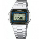 CASIO COLECCION A164WA-1VES Reloj Digital Acero Inoxidable, Fecha, Alarma, Resistente al Agua