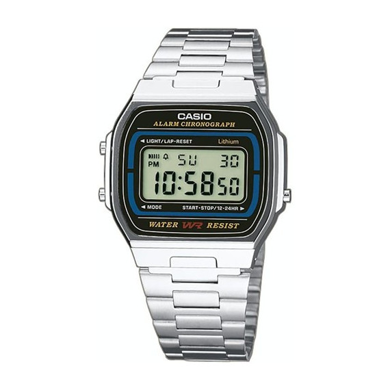 CASIO COLECCION A164WA-1VES Reloj Digital Acero Inoxidable, Fecha, Alarma, Resistente al Agua