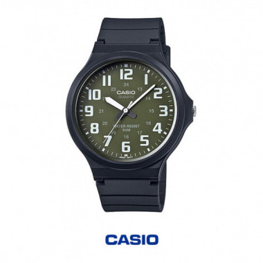 CASIO MW-240-3BV Reloj Anal&oacute;gico Hombre &ndash; 50M &ndash; Esfera Verde &ndash; Ligero y Resistente