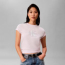 Camiseta con monograma brillante