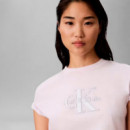Camiseta con monograma brillante