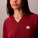 Sudadera de felpa de algodón con cuello de pico