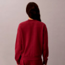 Sudadera de felpa de algodón con cuello de pico