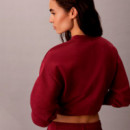 Sudadera de felpa de algodón con cuello de pico