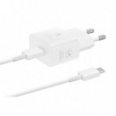 SAMSUNG CARGADOR DE PARED USB-C BLANCO  MAXIMO 25W GAN CON CABLE