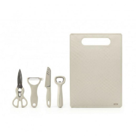 Set 4 Utensilios de Cocina con Tabla de Corte y Soporte Quttin