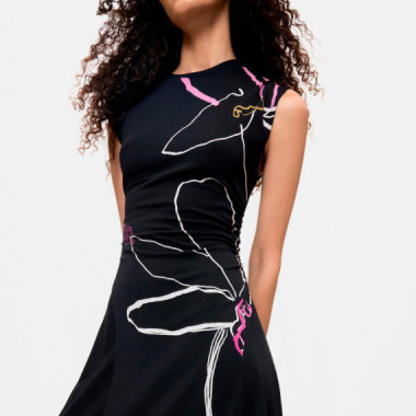 Vestido Asim&eacute;trico Floral