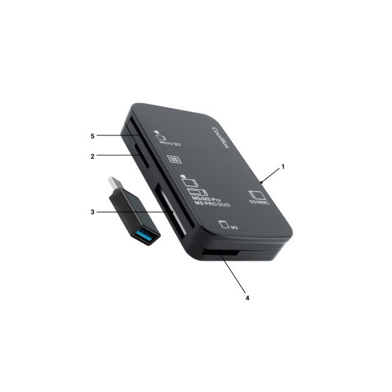 LECTOR MULTITARJETAS COOLBOX USB-A + ADAPTADOR USB-C