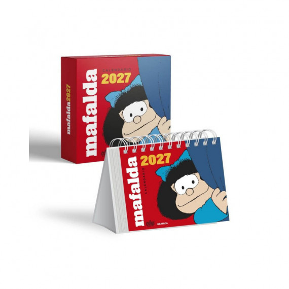 MAFALDA 2027 CALENDARIO DE ESCRITORIO ROJO CON CAJA