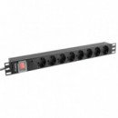 Regleta Lanberg 8 Schukos con Protección 2m Negra PDU-08F-0200-BK