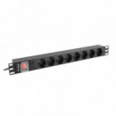 Regleta Lanberg 8 Schukos con Protección 2m Negra PDU-08F-0200-BK