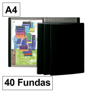 Carpeta de Fundas Plus Office EMT40 sin lomo de 40 fundas