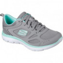 Zapatillas SKECHERS Mujer Gris Verde