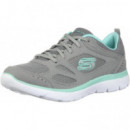 Zapatillas SKECHERS Mujer Gris Verde
