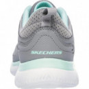 Zapatillas SKECHERS Mujer Gris Verde