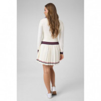 Marilyn Ls Vn Swtr Salt White  GUESS