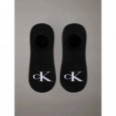 CKJ MEN FOOTIE HIGH CUT 2P MONOGR BLACK