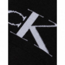 CKJ MEN FOOTIE HIGH CUT 2P MONOGR BLACK