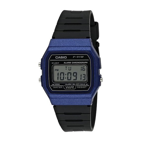 CASIO Reloj Pulsera DIgital F-91WM-2ADF Azul/Negro