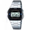 CASIO Reloj Pulsera Digital A163WA-1QES Plateado