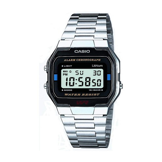 CASIO Reloj Pulsera Digital A163WA-1QES Plateado
