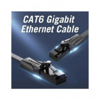 VENTION Cable Red RJ45 Cat6 UTP 1000Mbps 5Mtrs Plano Negro IBABJ