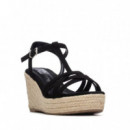 Xti Sandalia de cuña negra 145331-NEGRO