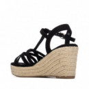 Xti Sandalia de cuña negra 145331-NEGRO