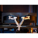 Soporte de Mesa EQUIP 2 Pantallas 17"-38" 16kg Blanco (EQ650191)