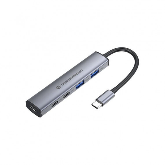 Hub Conceptronic USB-C 2xUSB-A 3xUSB-C PD 100W Gris (HUBBIES22G)