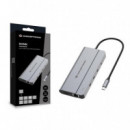 Docking Station Conceptronic DONN34G USB-C 10 en 1 Plata