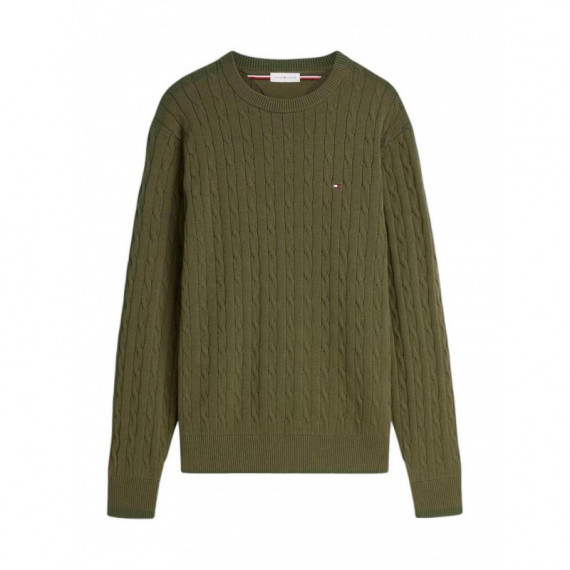 TOMMY HILFIGER - CLASSIC COTTON CABLE CREW NECK - MT1 - F|MW0MW33132/MT1