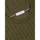 TOMMY HILFIGER - CLASSIC COTTON CABLE CREW NECK - MT1 - F|MW0MW33132/MT1