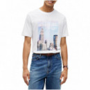 TOMMY HILFIGER - NY LANDSCAPE PHOTO TEE - YBR - F|MW0MW45188/YBR
