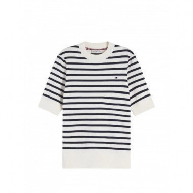 TOMMY HILFIGER - CO JERSEY FINE GG C-NK SS SWT - 0AG - F|WW0WW49705/0AG
