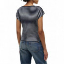 TOMMY HILFIGER - GOLD BTN CAP-SLV BOAT-NK TEE - 0AE - F|WW0WW50942/0AE