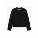 TOMMY HILFIGER - CO JERSEY STCH REVERSIBLE CARDI - BDS - F|WW0WW40846/BDS