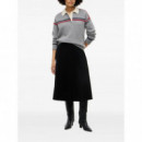 TOMMY HILFIGER - VISCOSE ELASTIC PLEAT MIDI SKIRT - BDS - F|WW0WW52054/BDS